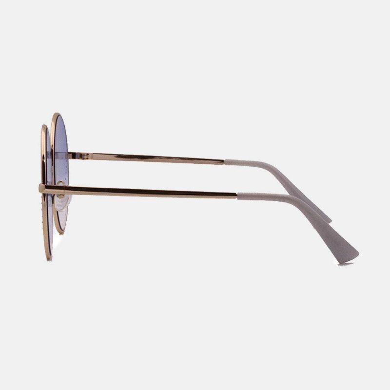 Unisex Okrągła Rama Metalowe Pełne Przyciemniane Soczewki Ochrona Uv Mody Okulary