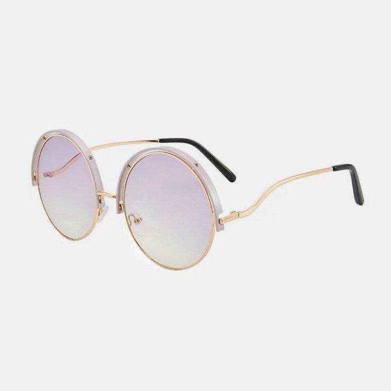 Unisex Okrągły Metal Pełnoklatkowy Pc Gradient Lens Anti-Uv Sun Protection Okulary Gogle