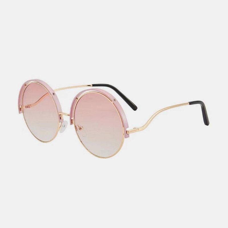 Unisex Okrągły Metal Pełnoklatkowy Pc Gradient Lens Anti-Uv Sun Protection Okulary Gogle