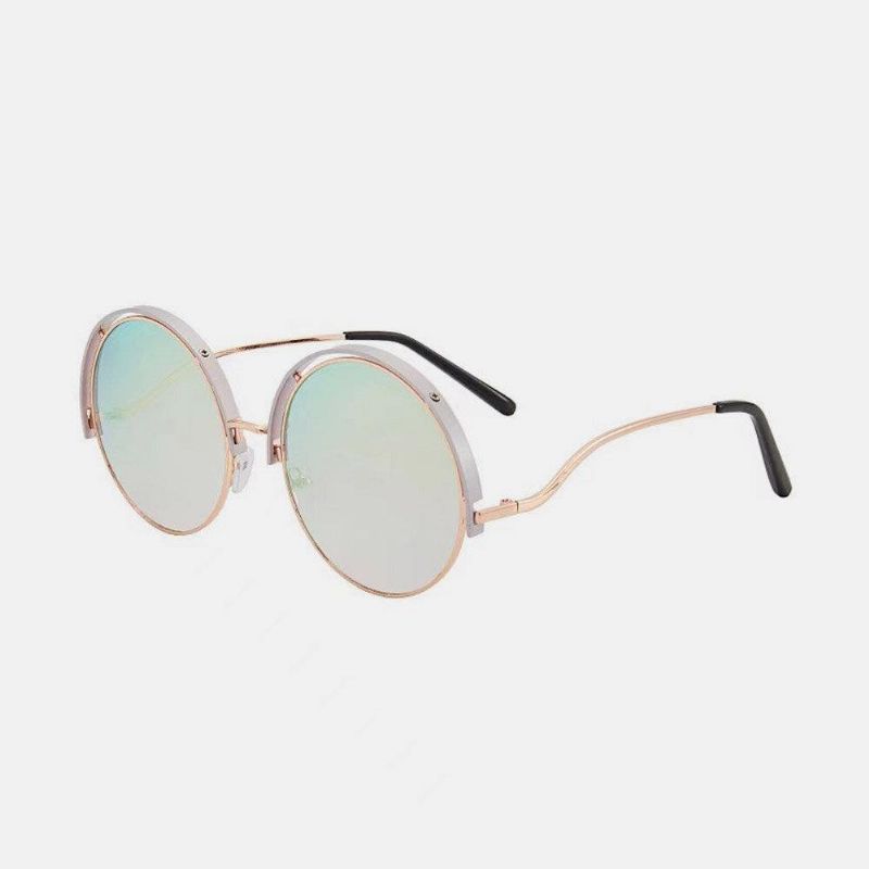 Unisex Okrągły Metal Pełnoklatkowy Pc Gradient Lens Anti-Uv Sun Protection Okulary Gogle