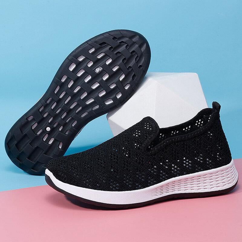 Kobiety Hollow Out Mesh Lazy Slip On Walking Shoes