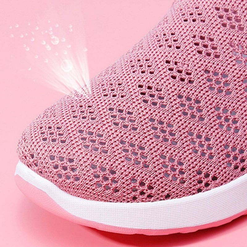 Kobiety Hollow Out Mesh Lazy Slip On Walking Shoes