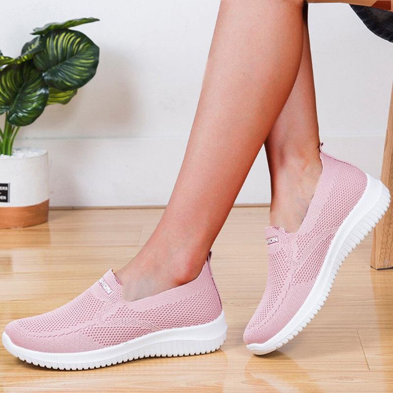 Kobiety Mesh Closed Toe Lazy Slip On Codzienne Walking Shoes