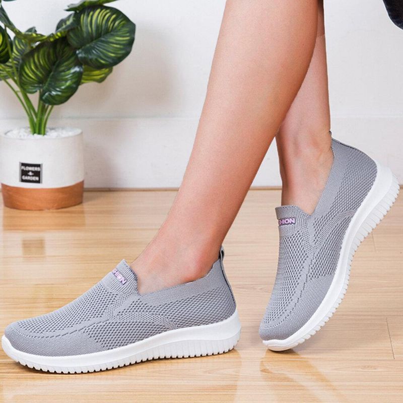 Kobiety Mesh Closed Toe Lazy Slip On Codzienne Walking Shoes