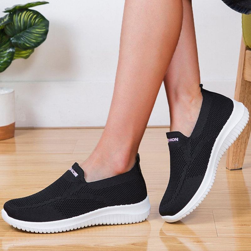 Kobiety Mesh Closed Toe Lazy Slip On Codzienne Walking Shoes