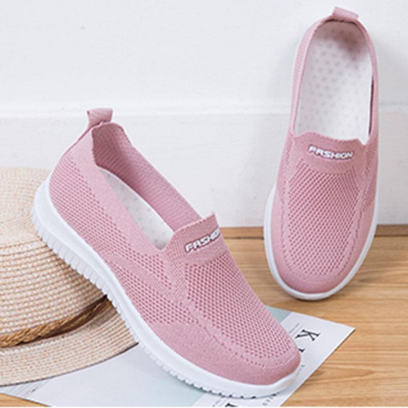 Kobiety Mesh Closed Toe Lazy Slip On Codzienne Walking Shoes