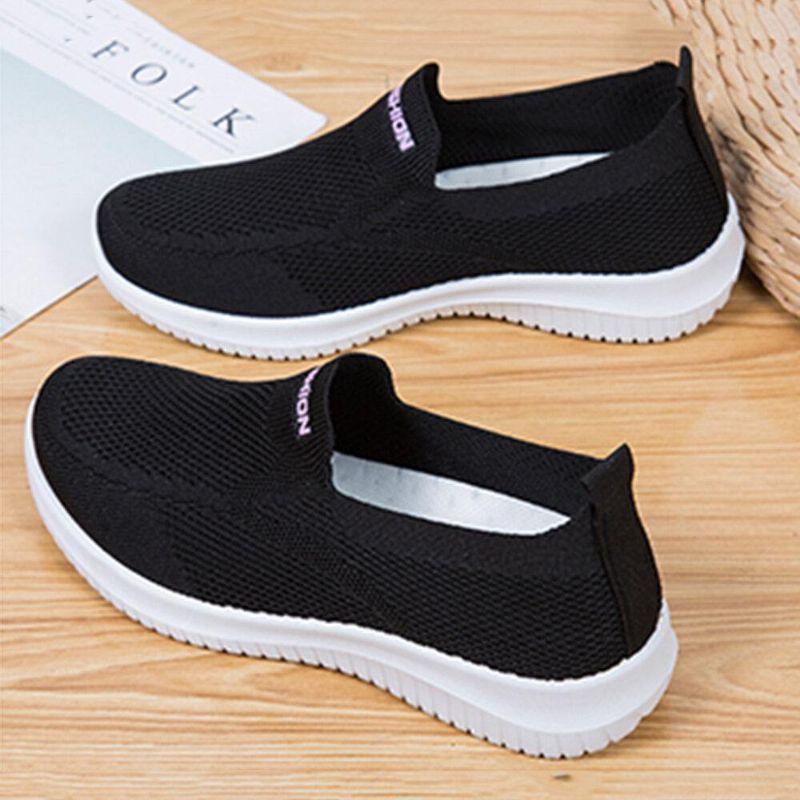 Kobiety Mesh Closed Toe Lazy Slip On Codzienne Walking Shoes