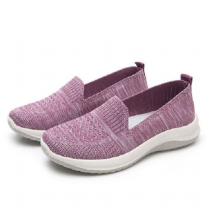 Kobiety Mesh Slip On Sport Soft Sole Codzienne Płaskie Buty