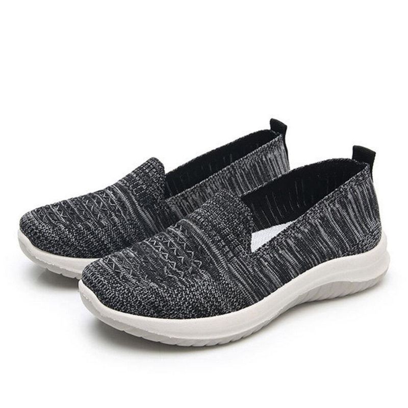 Kobiety Mesh Slip On Sport Soft Sole Codzienne Płaskie Buty